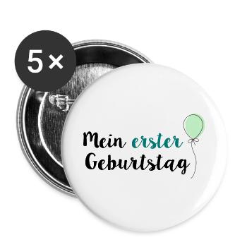 Mein erster Geburtstag - Buttons groß 56 mm (5er Pack) - Weiß - Vorne