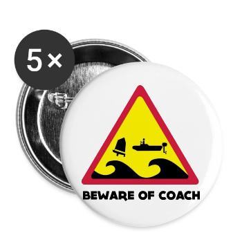 Beware Of Coach - Opti Edition - Buttons groß 56 mm (5er Pack) - Weiß - Vorne