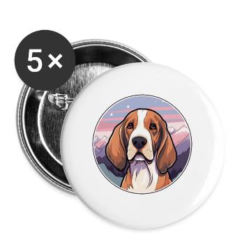 Lettische Hunderasse Cartoon Kawaii Aquarell - Buttons groß 56 mm (5er Pack) - Weiß - Vorne