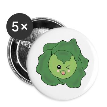Salade Légumes Costume Carnaval Carnaval Partenaire Chemise - Lot de 5 grands badges (56 mm) - blanc - Devant