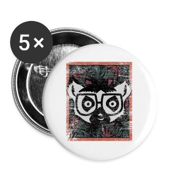 Kletterfreudiger Lemur Regenwald - Buttons groß 56 mm (5er Pack) - Weiß - Vorne