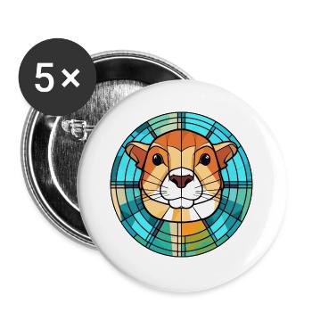 Gopher bunte Aquarell-Tier-Haustier-Illustration - Buttons groß 56 mm (5er Pack) - Weiß - Vorne