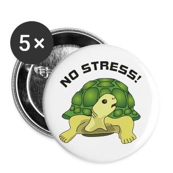no stress - Buttons groß 56 mm (5er Pack) - Weiß - Vorne