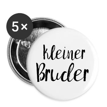 kleiner Bruder - Buttons groß 56 mm (5er Pack) - Weiß - Vorne