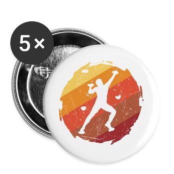 Bergsteiger Bouldern Klettern Boulder - Buttons groß 56 mm (5er Pack) - Weiß - Vorne