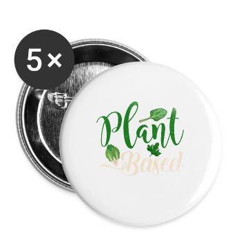Plant Based - Buttons groß 56 mm (5er Pack) - Weiß - Vorne