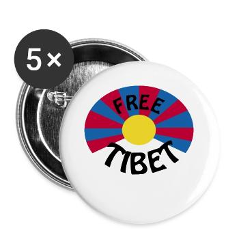 free tibet - Buttons groß 56 mm (5er Pack) - Weiß - Vorne