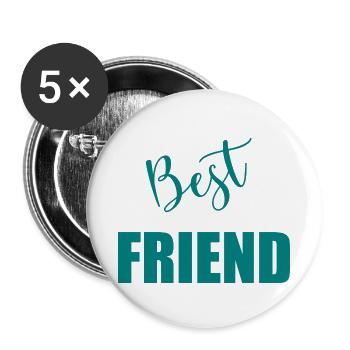 BEST FRIEND - Buttons groß 56 mm (5er Pack) - Weiß - Vorne