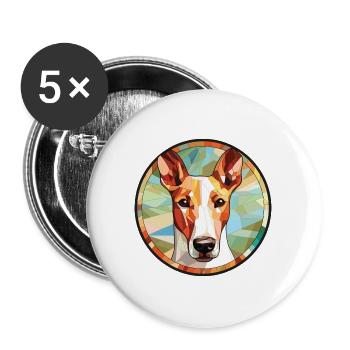 Ibizan-Windhund-Rasse Aquarell-Illustration - Buttons groß 56 mm (5er Pack) - Weiß - Vorne