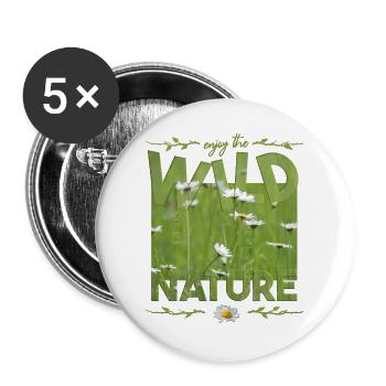 wild nature wilderness - Buttons groß 56 mm (5er Pack) - Weiß - Vorne