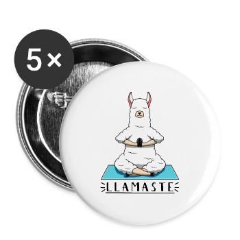 Llama Yoga - Buttons groß 56 mm (5er Pack) - Weiß - Vorne