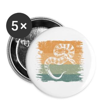 Schlange - Buttons groß 56 mm (5er Pack) - Weiß - Vorne