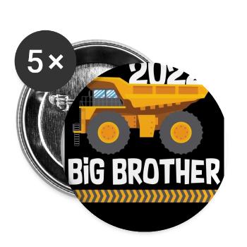 2022 Großer Bruder Radlader - Buttons groß 56 mm (5er Pack) - Weiß - Vorne