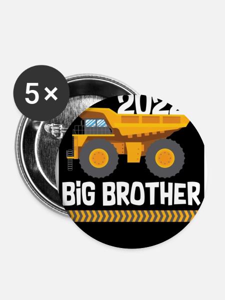 2022 Großer Bruder Radlader - Buttons groß 56 mm (5er Pack) - Weiß