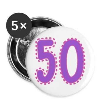 50. 50 YEARS. 50th ANNIVERSARY. 50TH ANNIVERSARY. - Buttons large 2.2''/56 mm (5-pack) - white - Front