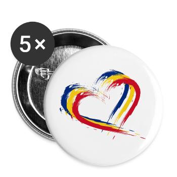Flagge Rumäniens Fahne Rumänien Farben - Buttons groß 56 mm (5er Pack) - Weiß - Vorne