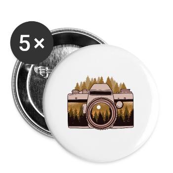 Kamera Fotograf Fotografie Photo - Buttons groß 56 mm (5er Pack) - Weiß - Vorne