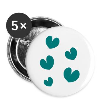HEILIGER VALENTINSTAG. ICH LIEBE DICH. ICH LIEBE DICH. LIEBE. LIEBE - Buttons groß 56 mm (5er Pack) - Weiß - Vorne