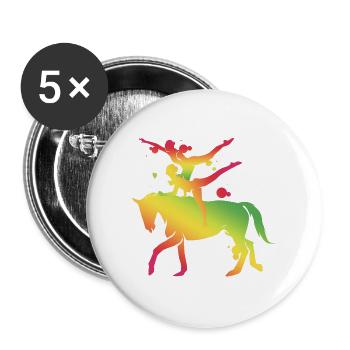 Grazile Voltigierakrobatik Teampferd - Buttons groß 56 mm (5er Pack) - Weiß - Vorne