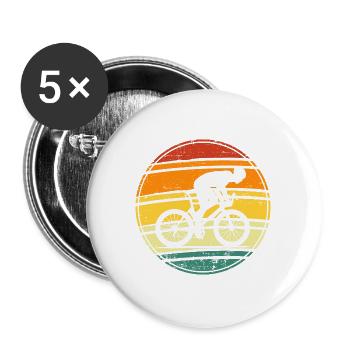 Fahrrad - Buttons groß 56 mm (5er Pack) - Weiß - Vorne