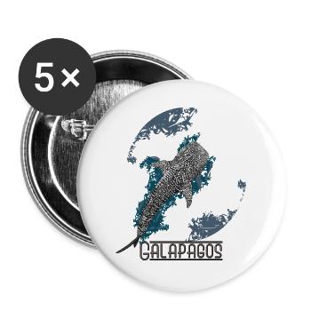 Walhai der Galapagos-Inseln - Buttons groß 56 mm (5er Pack) - Weiß - Vorne
