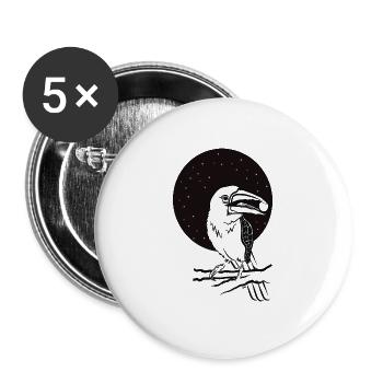 TUCAN AMAZON - Buttons groß 56 mm (5er Pack) - Weiß - Vorne