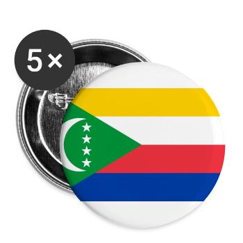 Komoren - Buttons groß 56 mm (5er Pack) - Weiß - Vorne