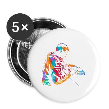 Kreativer Mediendesigner Werbeagentur - Buttons groß 56 mm (5er Pack) - Weiß - Vorne