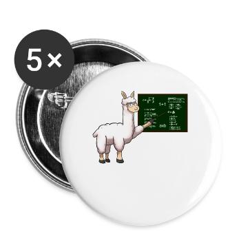 Lama Teacher Lehrerin - Buttons groß 56 mm (5er Pack) - Weiß - Vorne