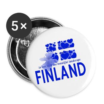 Finnland Finland - Buttons groß 56 mm (5er Pack) - Weiß - Vorne
