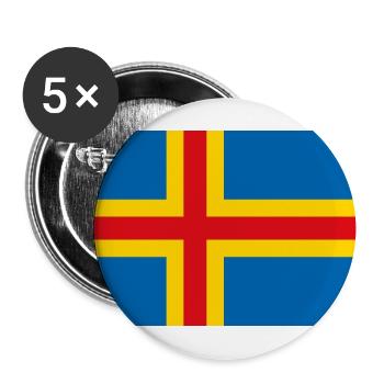 Åland-Inseln - Buttons groß 56 mm (5er Pack) - Weiß - Vorne