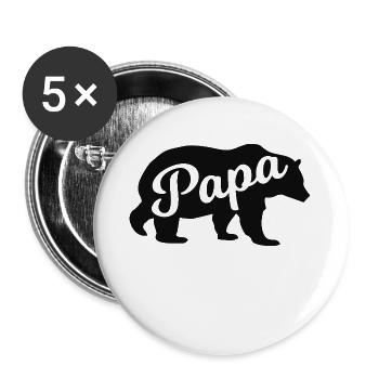 Father Bear – Gift for Fathers - Buttons large 2.2''/56 mm (5-pack) - white - Front