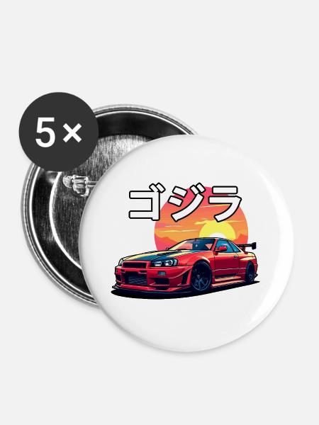 R34 Sunset - Buttons large 2.2''/56 mm (5-pack) - white