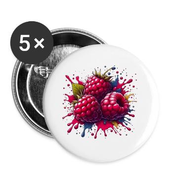 Himbeeren-Farbexplosion - Buttons groß 56 mm (5er Pack) - Weiß - Vorne
