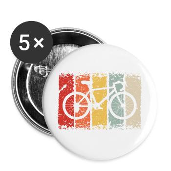 Fahrrad - Buttons groß 56 mm (5er Pack) - Weiß - Vorne