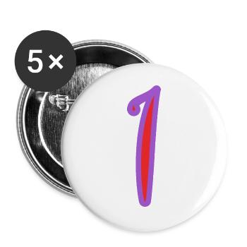 1 - Buttons groß 56 mm (5er Pack) - Weiß - Vorne