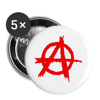 anarchy,Anarchie - Buttons groß 56 mm (5er Pack) - Weiß - Vorne