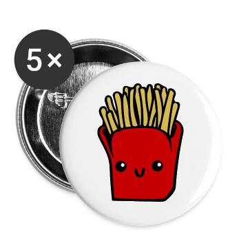 Pommes - Buttons groß 56 mm (5er Pack) - Weiß - Vorne