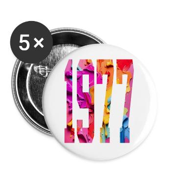 BUNT 49TH BIRTHDAY 1977 - Buttons large 2.2''/56 mm (5-pack) - white - Front