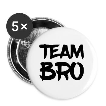 Team Bro - Buttons groß 56 mm (5er Pack) - Weiß - Vorne