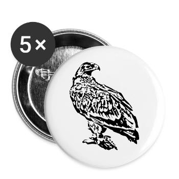 Wanderfalke, Raubvogel - Buttons groß 56 mm (5er Pack) - Weiß - Vorne