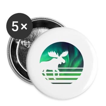 Elch - Buttons groß 56 mm (5er Pack) - Weiß - Vorne