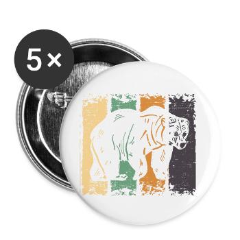 Bär - Buttons groß 56 mm (5er Pack) - Weiß - Vorne