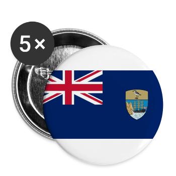 Saint-Helena-Inseln – Inselflagge und Wappen - Buttons groß 56 mm (5er Pack) - Weiß - Vorne
