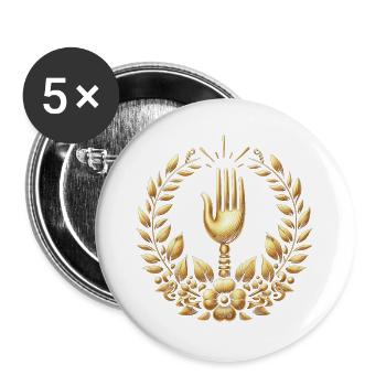 Gourmet Fork Logo - Buttons large 2.2''/56 mm (5-pack) - white - Front