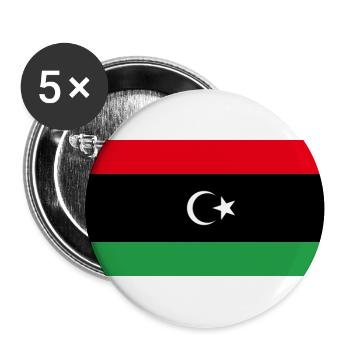 Libyen - Buttons groß 56 mm (5er Pack) - Weiß - Vorne