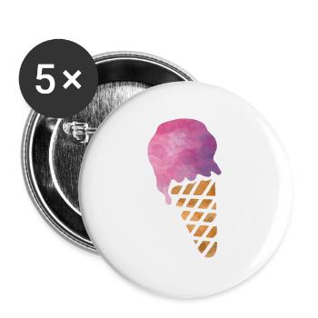 Eiscreme - Buttons groß 56 mm (5er Pack) - Weiß - Vorne