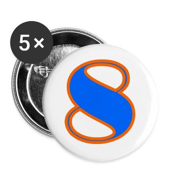 8 JAHRE. 8. JUBILÄUM. GEBURTSTAG 8 JAHRE. 8 - Buttons groß 56 mm (5er Pack) - Weiß - Vorne