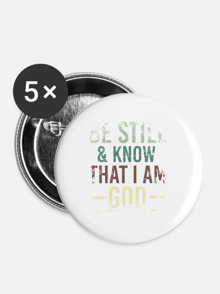 I Am God - Buttons groß 56 mm (5er Pack) - Weiß