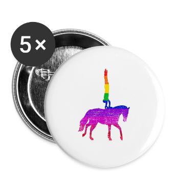 Anmutige Voltigierakrobatin Verein - Buttons groß 56 mm (5er Pack) - Weiß - Vorne